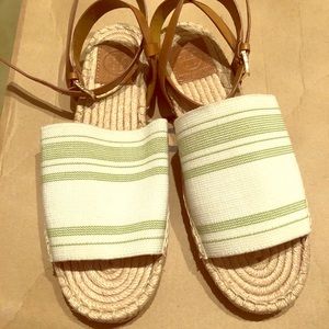 Tory Burch Canvas Espadrille Sandal-Awning/Ivory